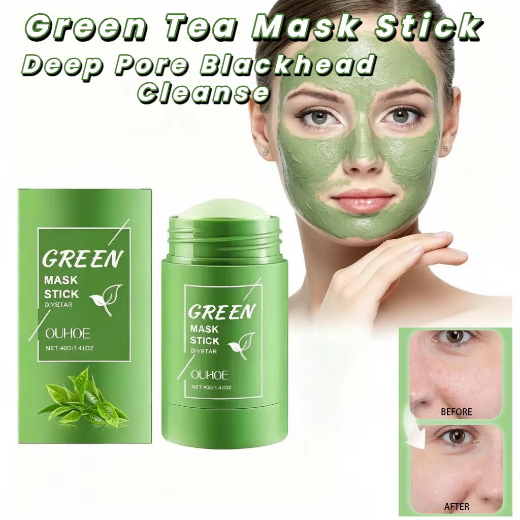 Green Tea Cleansing Clay Mask - มาส์กชาเขียวสำหรับผิวหน้า ทำความสะอาดรูขุมขนอย่างล้ำลึก กำจัดสิวเสี้ยน มาส์กโคลนเพิ่มความชุ่มชื้น ควบคุมความมัน ไม่ทำให้ผิวแห้ง