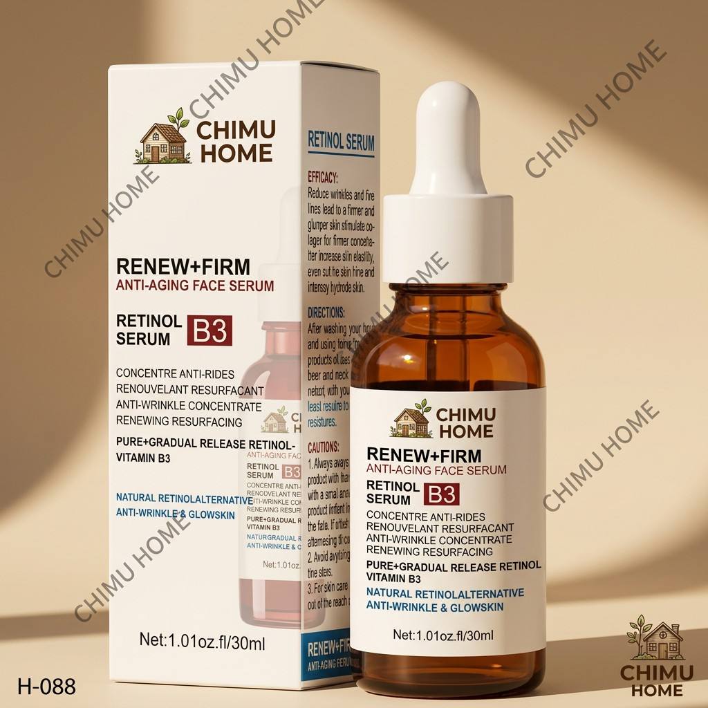 Hyaluronic Acid Facial Serum - 【CHIMU HOME】เรตินอล บี 3 เซรั่มบำรุงผิวหน้าเพื่อการฟื้นฟูและกระชับผิว ต่อต้านริ้วรอย