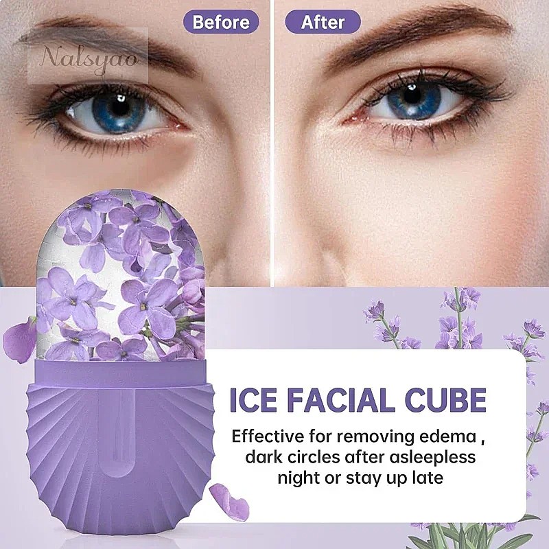 Face Ice Roller Puffiness - ลูกกลิ้งน้ำแข็งสำหรับนวดหน้า 1 ชิ้น แม่พิมพ์น้ำแข็งซิลิโคน นวดหน้า ลดอาการบวมรอบดวงตา