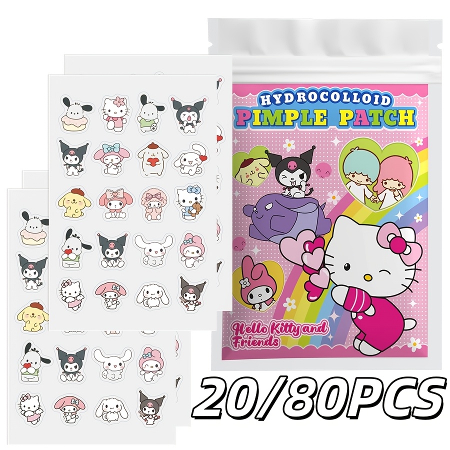 Hydrocolloid Pimple Patch - 20/80 ชิ้น ซานริโอ เฮลโล คิตตี้ การ์ตูนแผ่นแปะสิวไฮโดรคอลลอยด์