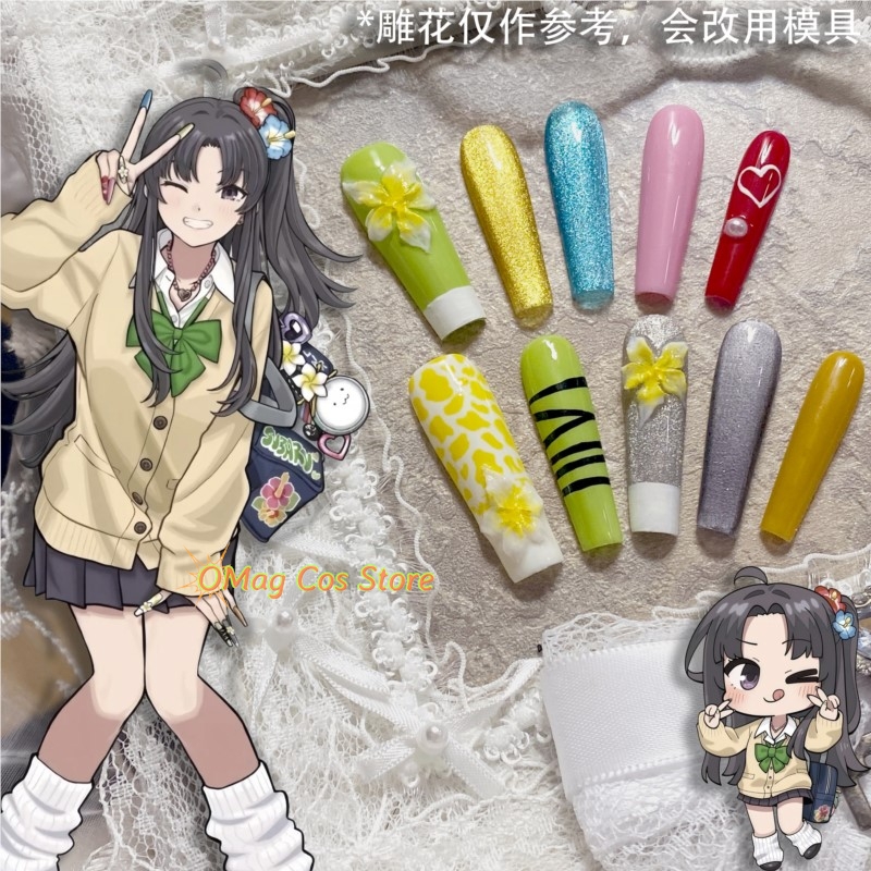 Nail Art - เล็บปลอมลายวงเกิร์ลแบนด์ Cry Anon Subaru Showa ลายตาแมว