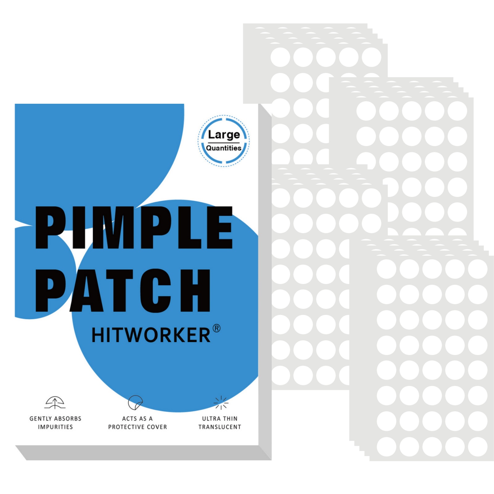 Hydrocolloid Pimple Patch - แผ่นแปะสิวไฮโดรคอลลอยด์ 800 ชิ้น, สติ๊กเกอร์ปิดรอยสิวแบบใส, แผ่นดูดซับความมันสำหรับดูแลผิวหน้า