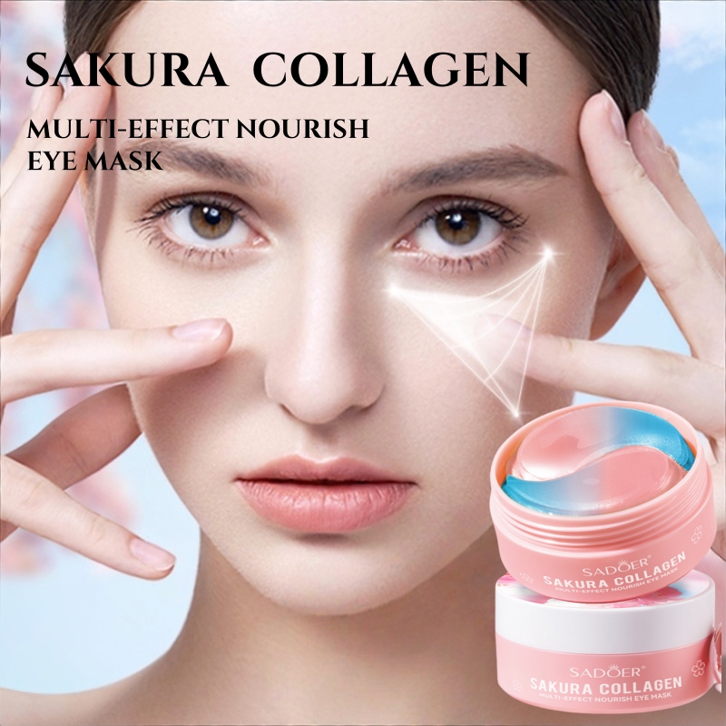 Collagen Under Eye Patches - 60 ชิ้น ซากุระ คอลลาเจน มัลติเอฟเฟค มาร์คบำรุงรอบดวงตา
