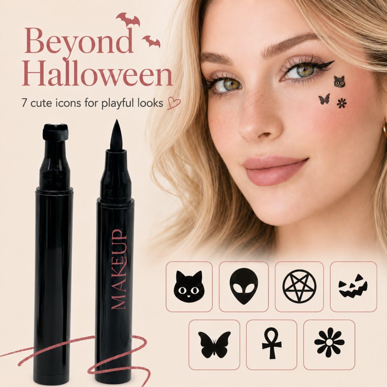 อายไลเนอร์แบบสองหัวสำหรับฮาโลว - Waterproof Liquid Eyeliner Pen บทวิจารณ์และราคา