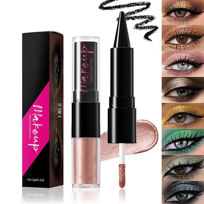 2 in1 สีสัน Liquid อายแชโดว์ D - Waterproof Liquid Eyeliner Pen บทวิจารณ์และราคา
