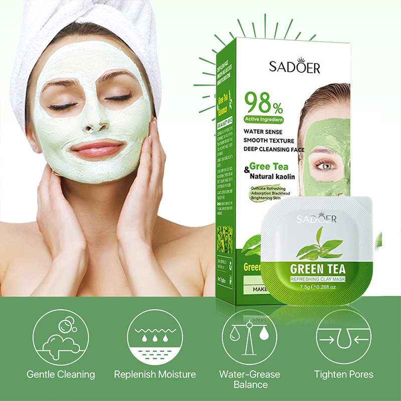 8Pcs สีเขียวชาทำความสะอาดโคลนห - Green Tea Cleansing Clay Mask บทวิจารณ์และราคา