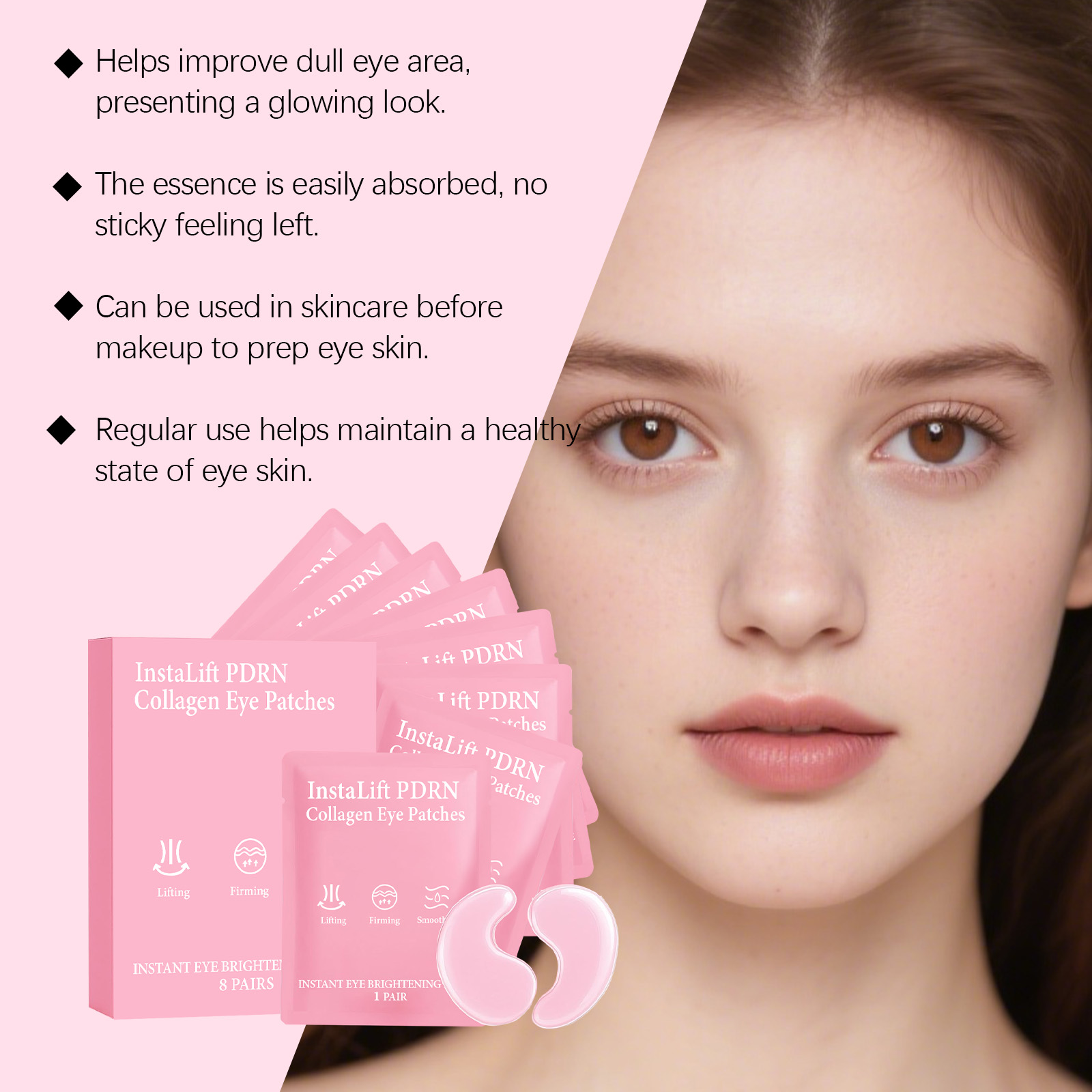 แผ่นมาส์กใต้ตา Instalift PDRN  - Collagen Under Eye Patches บทวิจารณ์และราคา