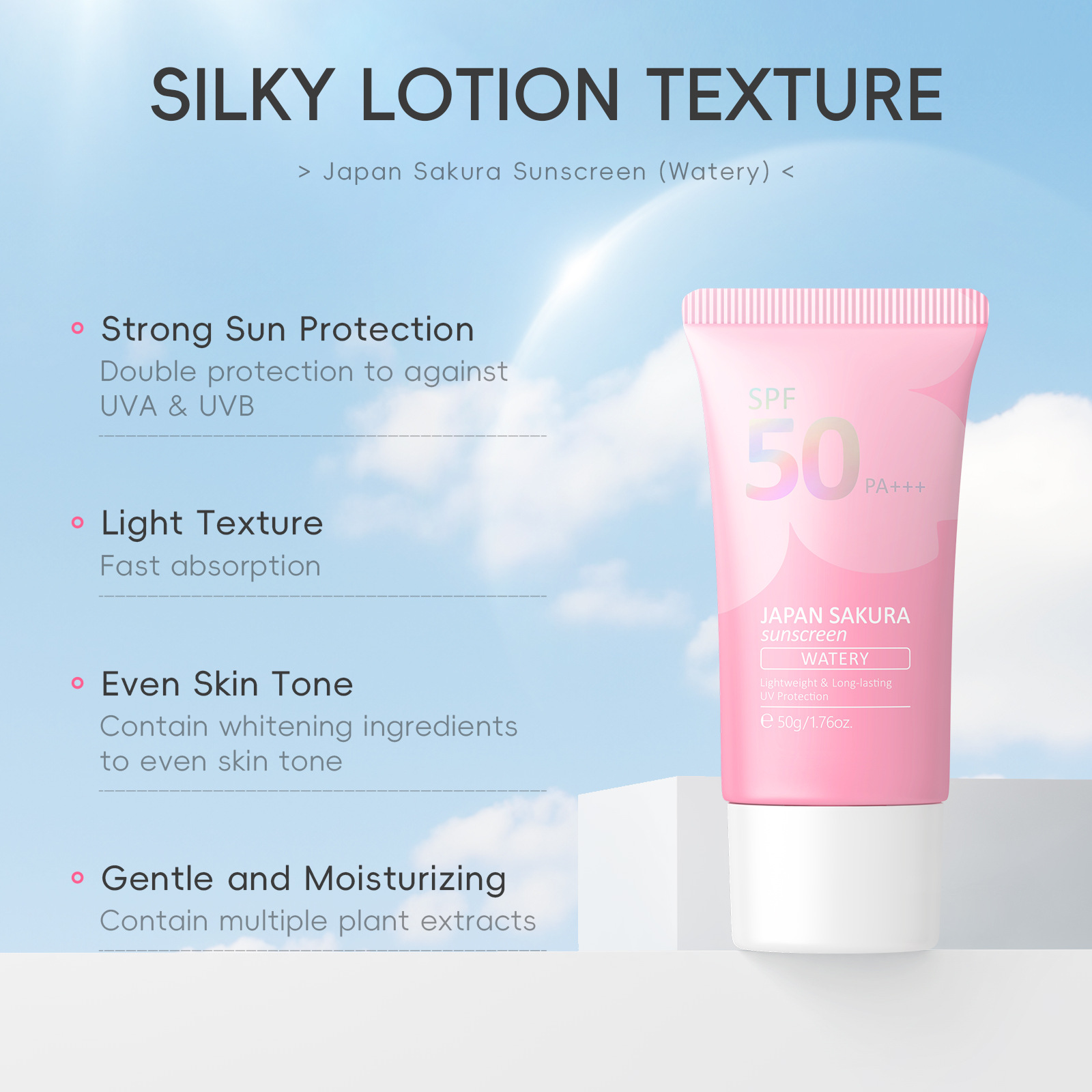 LAIKOU ซากุระ SPF50 PA+++ โลชั - Spf 50 Waterproof Sunscreen บทวิจารณ์และราคา
